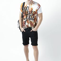 Huetrap Men White Printed Round Neck T-shirt-image-98