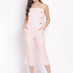 Oxolloxo Women Pink Solid Culotte Jumpsuit-picture-17