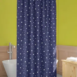 ArtzFolio Navy Blue and White Conversational Printed Waterproof Polyester Shower Curtain-image-92