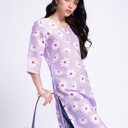 Anouk Rustic V-Neck Floral Printed Straight Kurta-image-102