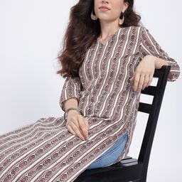 Anouk Rustic Striped V-Neck Straight Kurta-image-91