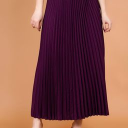 Zionity Accordion Pleated Maxi Skirt-picture-16
