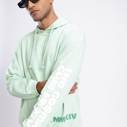 glitchez Streetwear Seoulmate Printed Cotton Terry Relaxed Fit Hooded Pullover Sweatshirt-image-2