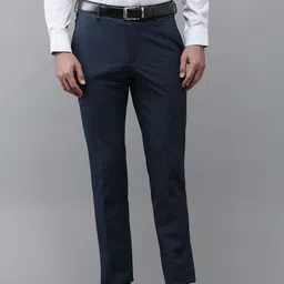Van Heusen Men Textured Slim Fit Trousers-image-44