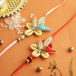 Aapno Rajasthan Set Of 2 Beaded Rakhis With Roli Chawal & Greeting Card-image-69