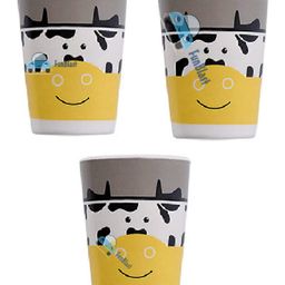 FunBlast Bamboo Fiber Glasses Puppy Design Pack of 3 Brown - 380 ml Each-25