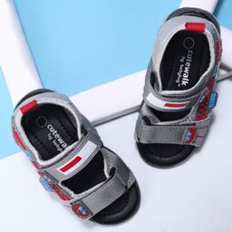 Cute Walk by Babyhug Sandals with Velcro Closure - Grey-image-59