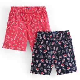 Honeyhap Premium 100% Cotton Woven Boxers Skateboard Print Pack of 2 - Red & Black-picture-7