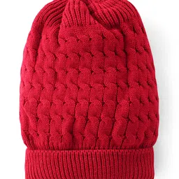 Pine Kids Woollen Beanie Cap Maroon - Diameter 13.5 cm-picture-28