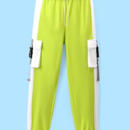 Pine Kids Terry Cotton Full Length Lounge Pant with Cargo Pockets - Green-image-10