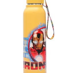 JAYPEE  Stainless Steel Insulated Marvel Iron Man Hot & Cold Water Bottle for School Kids with Strap , 690 ml, Yellow-picture-12