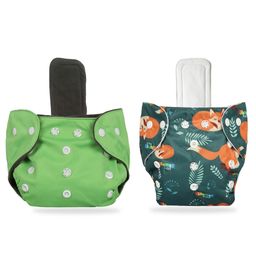 Chinmay Kids Printed Diapers Pack of 2 | Size Adjustable Baby Cloth Button Diaper - Washable/Reusable Nappies for Infants & Toddlers With Insert-image-86