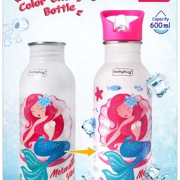 Babyhug Mermaid Theme Stainless Steel Color Changing Magic Bottle Pink - 600 ml-image-30