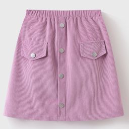 Mark & Mia Knee Length Solid ColourSkirt with Pockets- Pink-image-48
