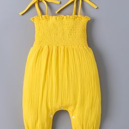 Kookie Kids Sleeveless Romper With Bow Applique - Yellow-image-31