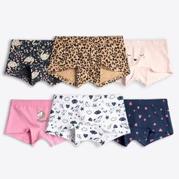 Ariel Cotton Blend Pack Of 6 Animals & Hearts Printed Hipsters - Multi Colour-image-0