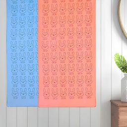 Myntra Elegant Homes Blue & Peach-Coloured 2 Printed Cotton 300 GSM Bath Towel-image-94