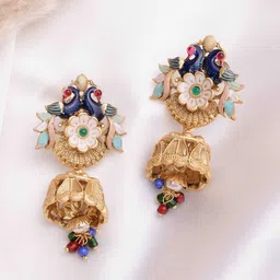 PANASH Peacock Shaped Jhumkas Earrings-22
