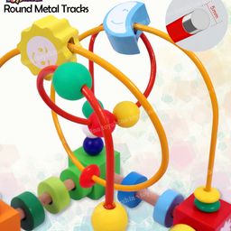 Toyshine Sun and Moon Wooden Shape Objects Color Recognition Rolling Bead Maze Labyrinth Toy image 2
