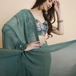RATAN Beads and Stones Poly Georgette Saree-42