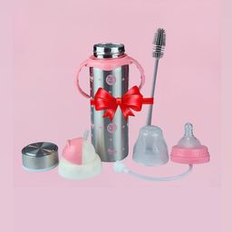 JOYFILLS 3 in 1 Baby Feeding Bottle With Brush - 240 ml-image-78