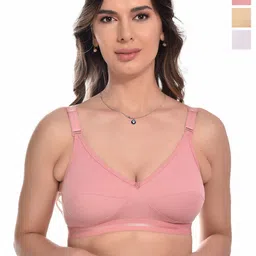 TEENPLUS Women Pack of 3 Cotton Full Coverage Bra-picture-53