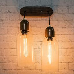 Fos Lighting Brown & Transparent Double Armed Sconces-image-57