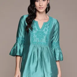 aarke Ritu Kumar Floral Embroidered Thread Work Empire Kurti-image-31