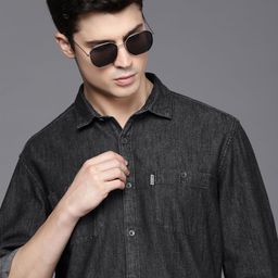 Louis Philippe Jeans Pure Cotton Solid Slim Fit Casual Shirt-image-5