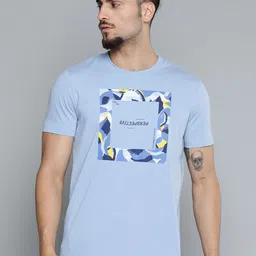 Alcis Men Blue Typography Printed Slim Fit Gym T-shirt-image-90