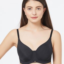 Soie Black Solid Underwired Non-Padded T-shirt Bra CB-203BLACK-image-17