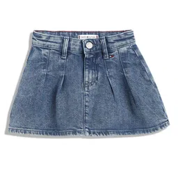 Tommy Hilfiger Girls Denim Pleated Flared Skirt-image-77