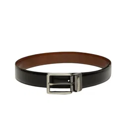 Louis Philippe Men Black & Tan Brown Solid Reversible Leather Belt-image-84