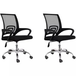 VISION SEATING Office Chairs Mesh Black (Pack of 2)-31
