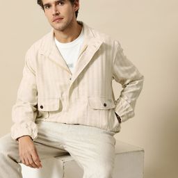 Mr Bowerbird Men Beige Off White Striped Tailored Jacket-picture-30