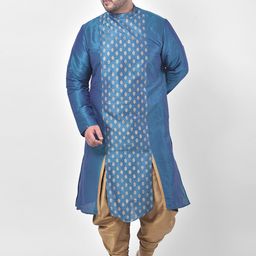 DEYANN PLUS Men Blue Printed Plus Size Kurta-picture-39