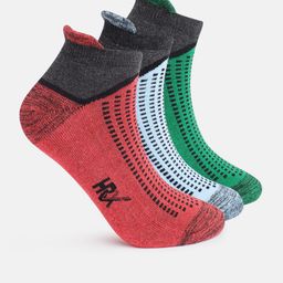 HRX by Hrithik Roshan Men Pack of 3 Geometric Self-Design Ankle Length Socks-image-3