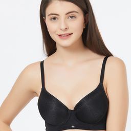 Soie Black Solid Underwired Lightly Padded T-shirt Bra-image-91