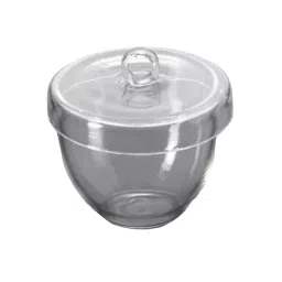 RELIGLAS 150 ml Clear Quartz Crucibles with Lid Withstands 900°C, 11.003.10-1
