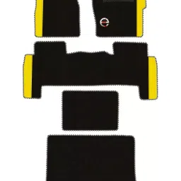 Elegant Duo Black And Yellow Carpet Car Mat Compatible With Mahindra Scorpio N-image-86
