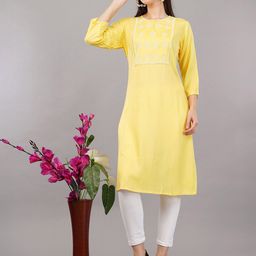 Shruthi Women Floral Printed Thread Work Floral Kurta-image-84