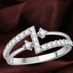 Vighnaharta Rhodium-Plated Stone Studded Finger Ring-image-90