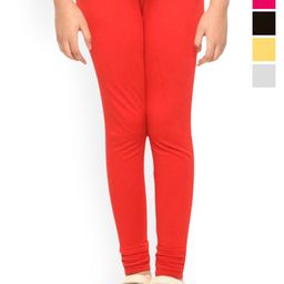 Tik Tok WEARS Girls Pack Of 5 Mid-Rise Churidar Length Leggings-image-69