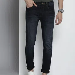 The Indian Garage Co Men Navy Blue Jean Skinny Fit Light Fade Stretchable Jeans-picture-20