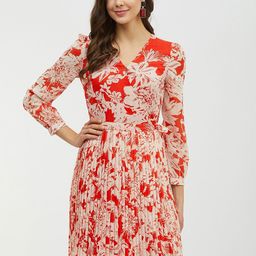 Harpa Women Red Printed Fit and Flare Dress-picture-28