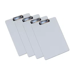 EDUWAY 35x25 cm Heavy Duty Clip Exam Board Wood & Stainless Steel White (Pack of 4)-43