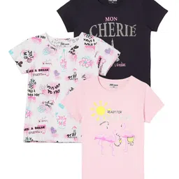 Fame Forever by Lifestyle Girls Printed Pack Of 3 T-shirts-picture-39