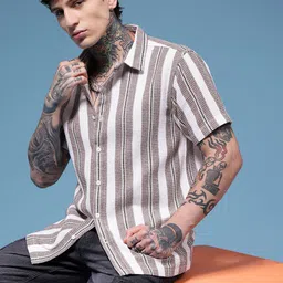 HERE&NOW Men Striped Casual Shirt-picture-23