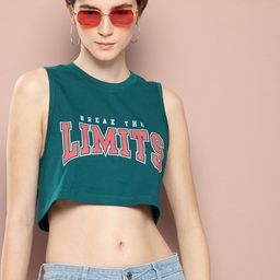 Harvard Pure Cotton Typography Printed Sleeveless Pure Cotton Boxy T-shirt-image-92