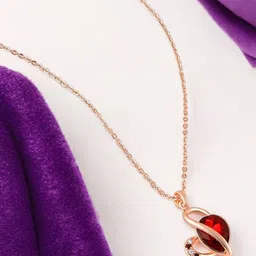 Mahi Rose Gold-Plated Heart Shaped Pendants with Chains-picture-47